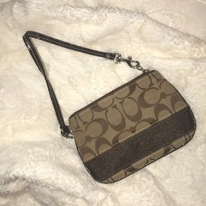 Brown Coach wristlet